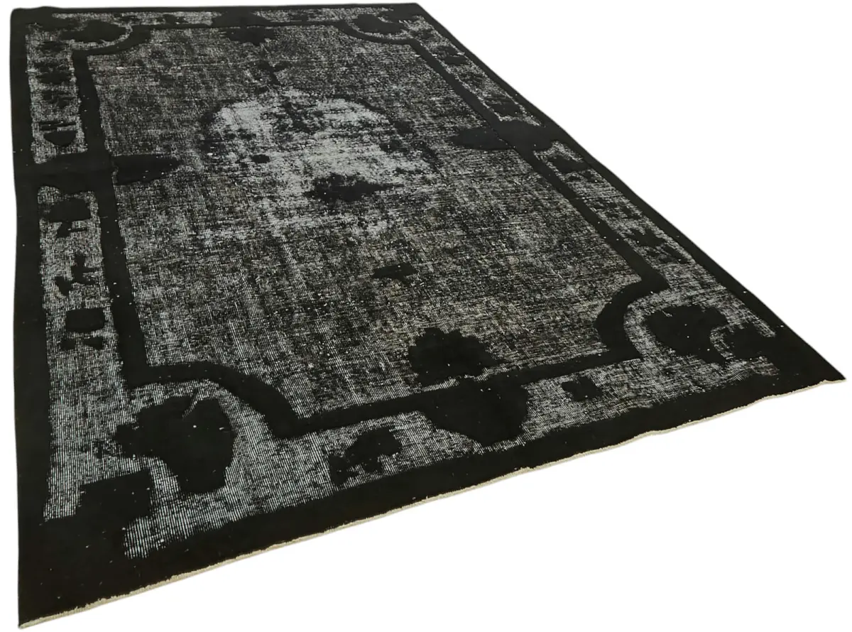 Oyma Siyah Pamuk Üzerine Yün El Dokuma Kilim-205x310 - Görsel 2