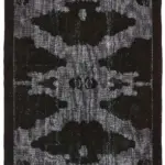 Oyma Siyah Pamuk Üzerine Yün El Dokuma Kilim-210x326