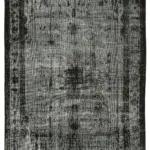 Oyma Siyah Pamuk Üzerine Yün El Dokuma Kilim-180x297