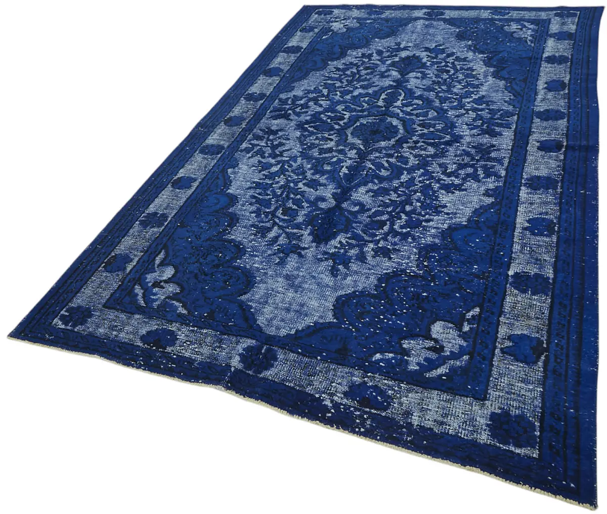 Oyma Mavi Pamuk Üzerine Yün El Dokuma Kilim-180x309 - Görsel 3