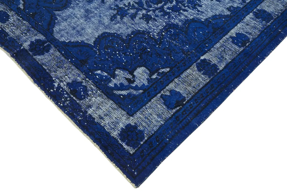 Oyma Mavi Pamuk Üzerine Yün El Dokuma Kilim-180x309 - Görsel 4