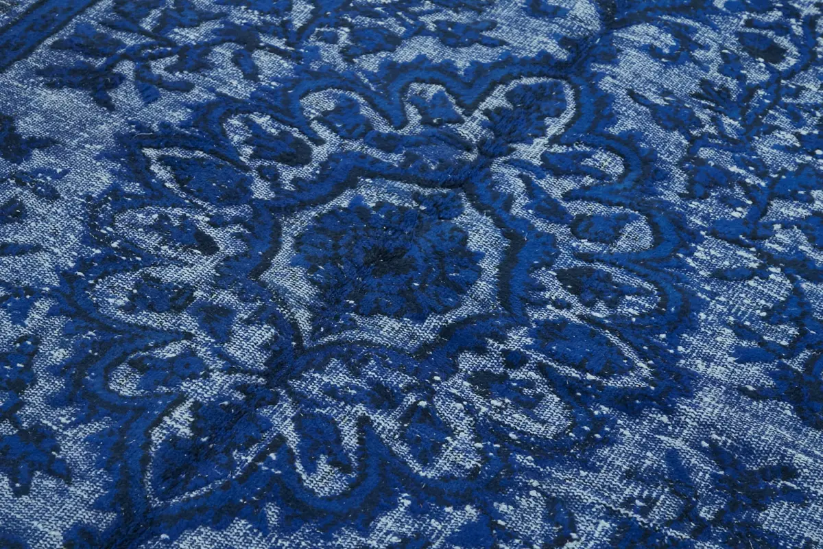 Oyma Mavi Pamuk Üzerine Yün El Dokuma Kilim-180x309 - Görsel 5