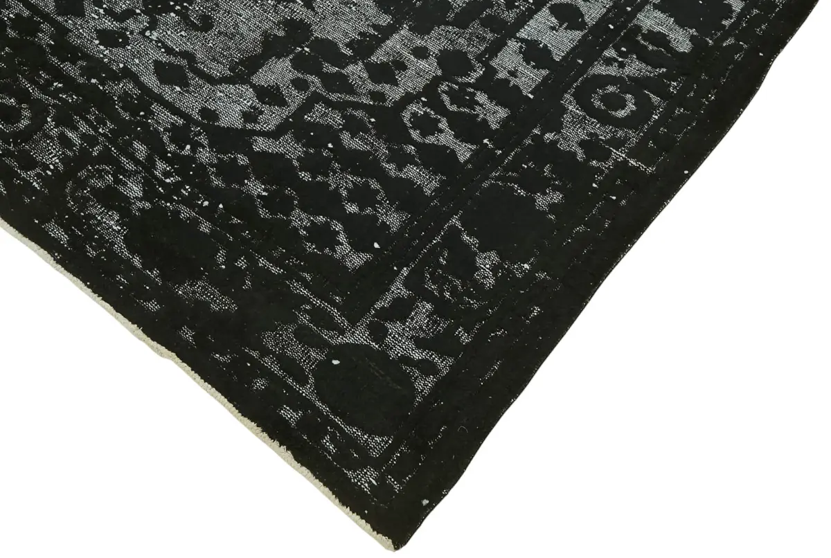 Oyma Siyah Pamuk Üzerine Yün El Dokuma Kilim-182x289 - Görsel 4