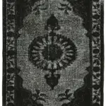 Oyma Siyah Pamuk Üzerine Yün El Dokuma Kilim-189x287