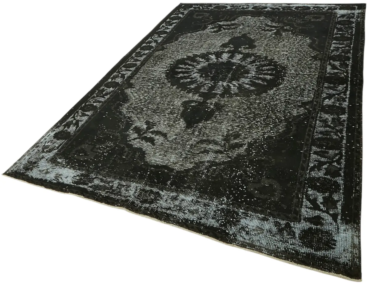 Oyma Siyah Pamuk Üzerine Yün El Dokuma Kilim-189x287 - Görsel 3