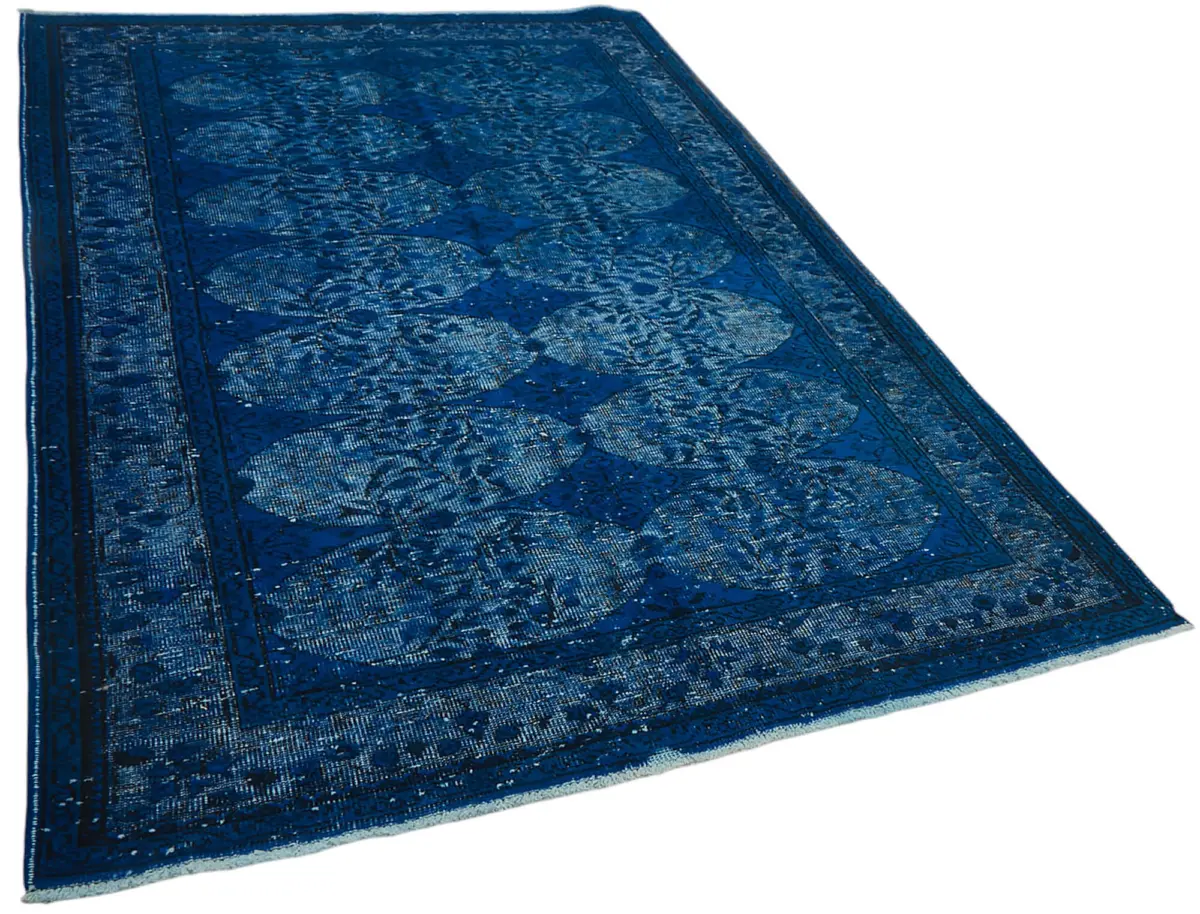Oyma Mavi Pamuk Üzerine Yün El Dokuma Kilim-175x271 - Görsel 2