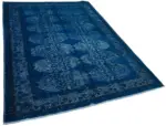 Oyma Mavi Pamuk Üzerine Yün El Dokuma Kilim-175x271 - Görsel 2