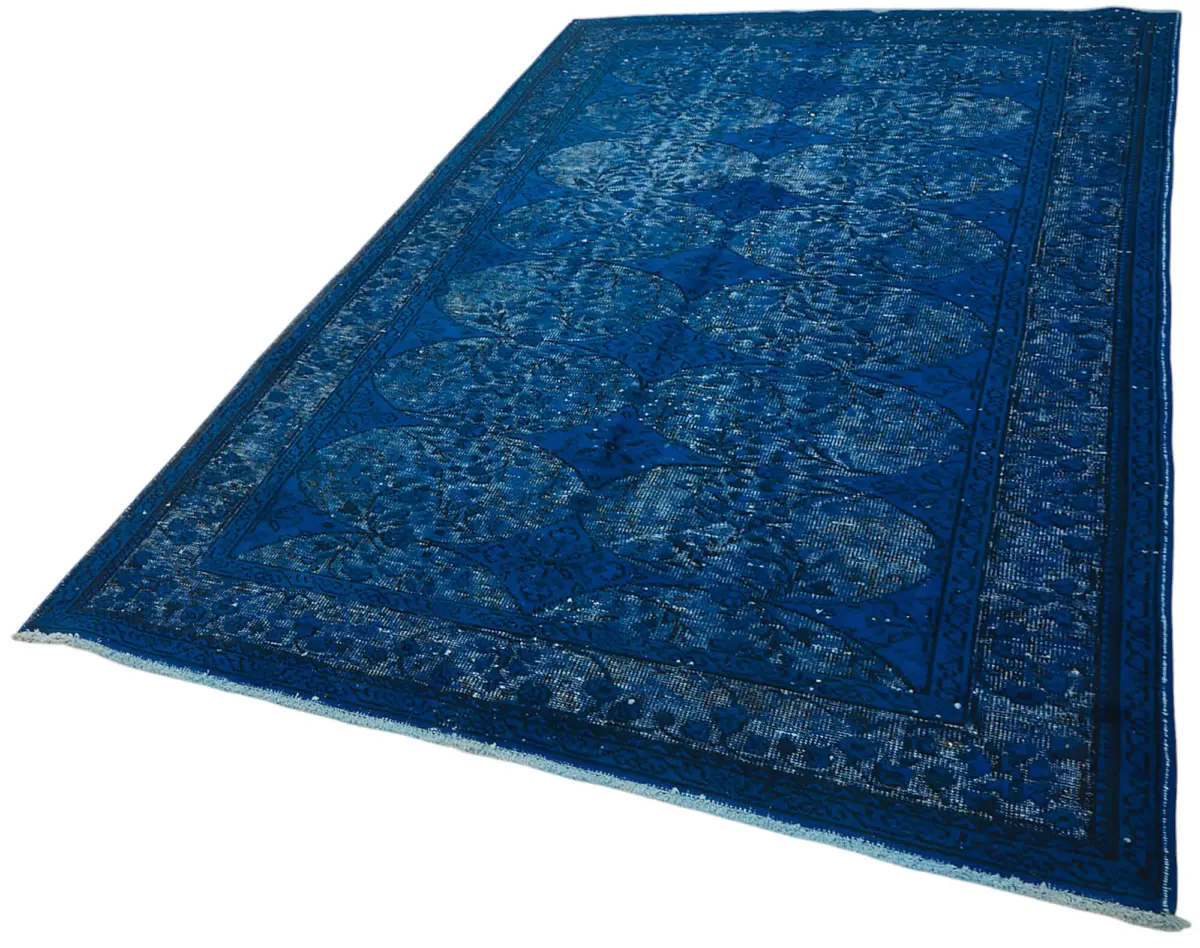 Oyma Mavi Pamuk Üzerine Yün El Dokuma Kilim-175x271 - Görsel 3