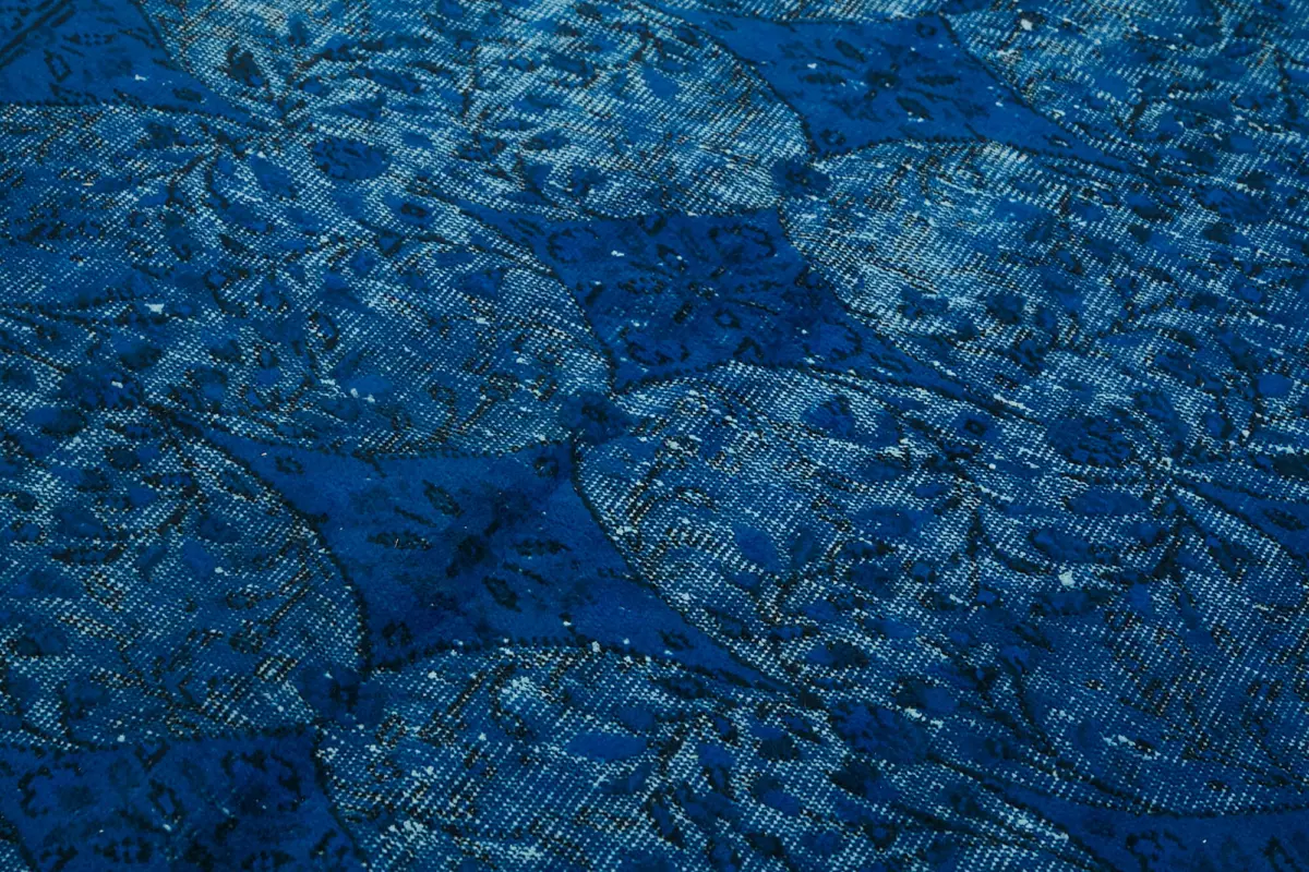 Oyma Mavi Pamuk Üzerine Yün El Dokuma Kilim-175x271 - Görsel 5