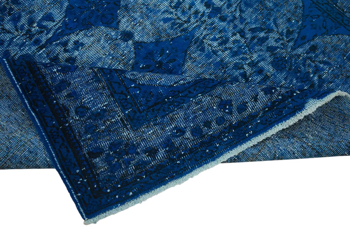 Oyma Mavi Pamuk Üzerine Yün El Dokuma Kilim-175x271 - Görsel 6