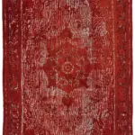 Oyma Kırmızı Pamuk Üzerine Yün El Dokuma Kilim-269x377