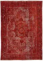 Oyma Kırmızı Pamuk Üzerine Yün El Dokuma Kilim-269x377