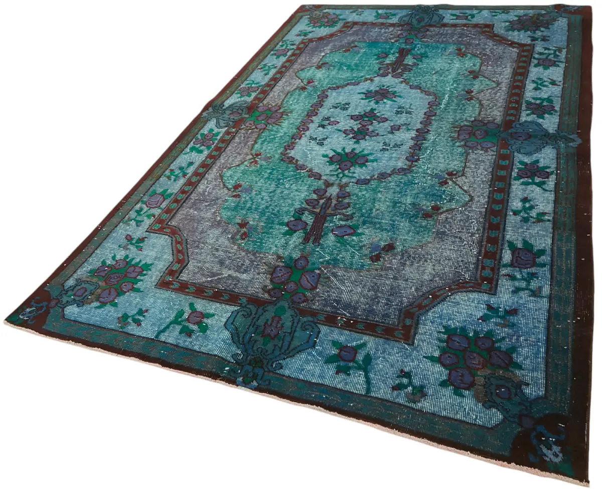 Oyma Mavi Pamuk Üzerine Yün El Dokuma Kilim-181x300 - Görsel 3