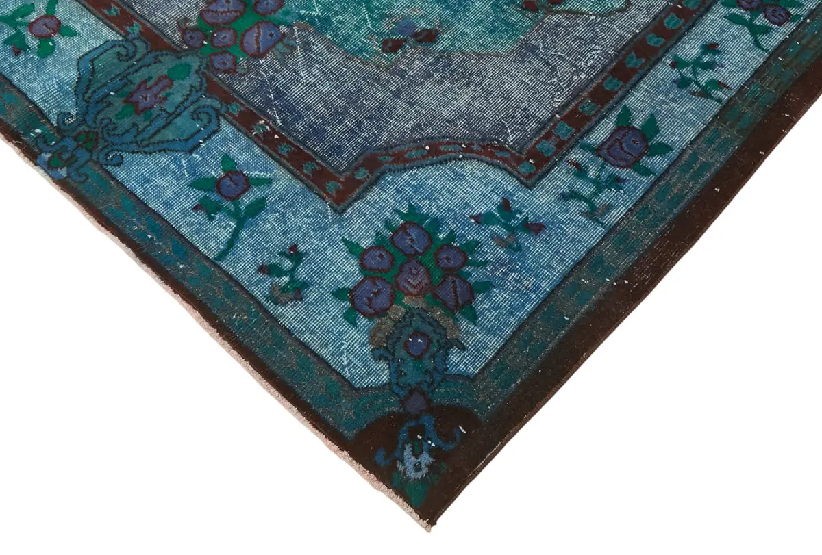 Oyma Mavi Pamuk Üzerine Yün El Dokuma Kilim-181x300 - Görsel 4