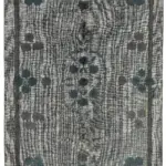 Oyma Gri Pamuk Üzerine Yün El Dokuma Kilim-205x295