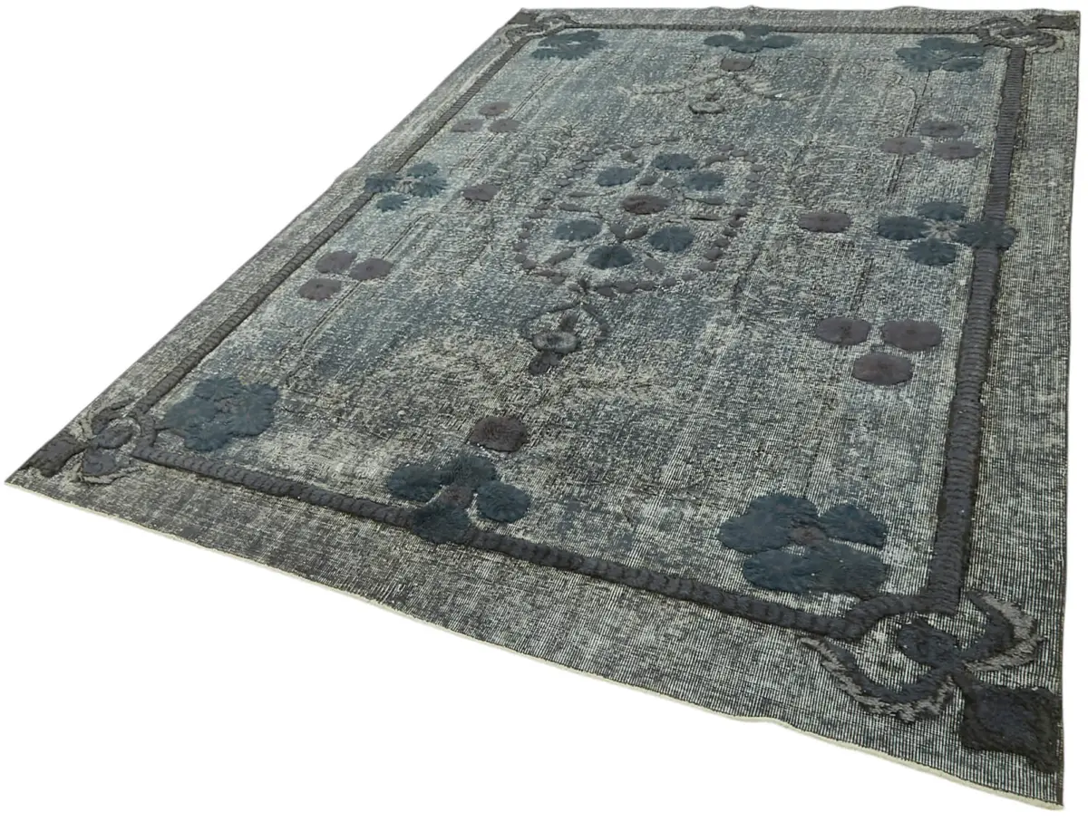 Oyma Gri Pamuk Üzerine Yün El Dokuma Kilim-205x295 - Görsel 3