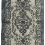 Oyma Gri Pamuk Üzerine Yün El Dokuma Kilim-172x281