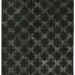 Oyma Siyah Pamuk Üzerine Yün El Dokuma Kilim-177x323