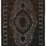 Oyma Kahverengi Pamuk Üzerine Yün El Dokuma Kilim-170x274