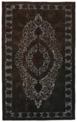 Oyma Kahverengi Pamuk Üzerine Yün El Dokuma Kilim-170x274