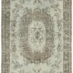 Oyma Gri Pamuk Üzerine Yün El Dokuma Kilim-175x285