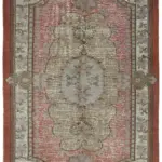 Oyma Gri Pamuk Üzerine Yün El Dokuma Kilim-206x304