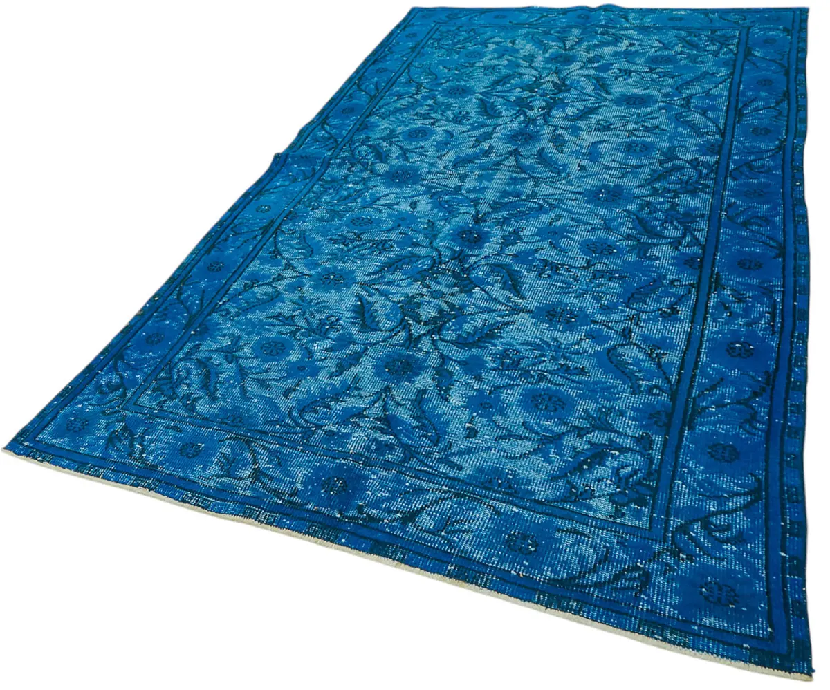 Oyma Mavi Pamuk Üzerine Yün El Dokuma Kilim-175x266 - Görsel 3