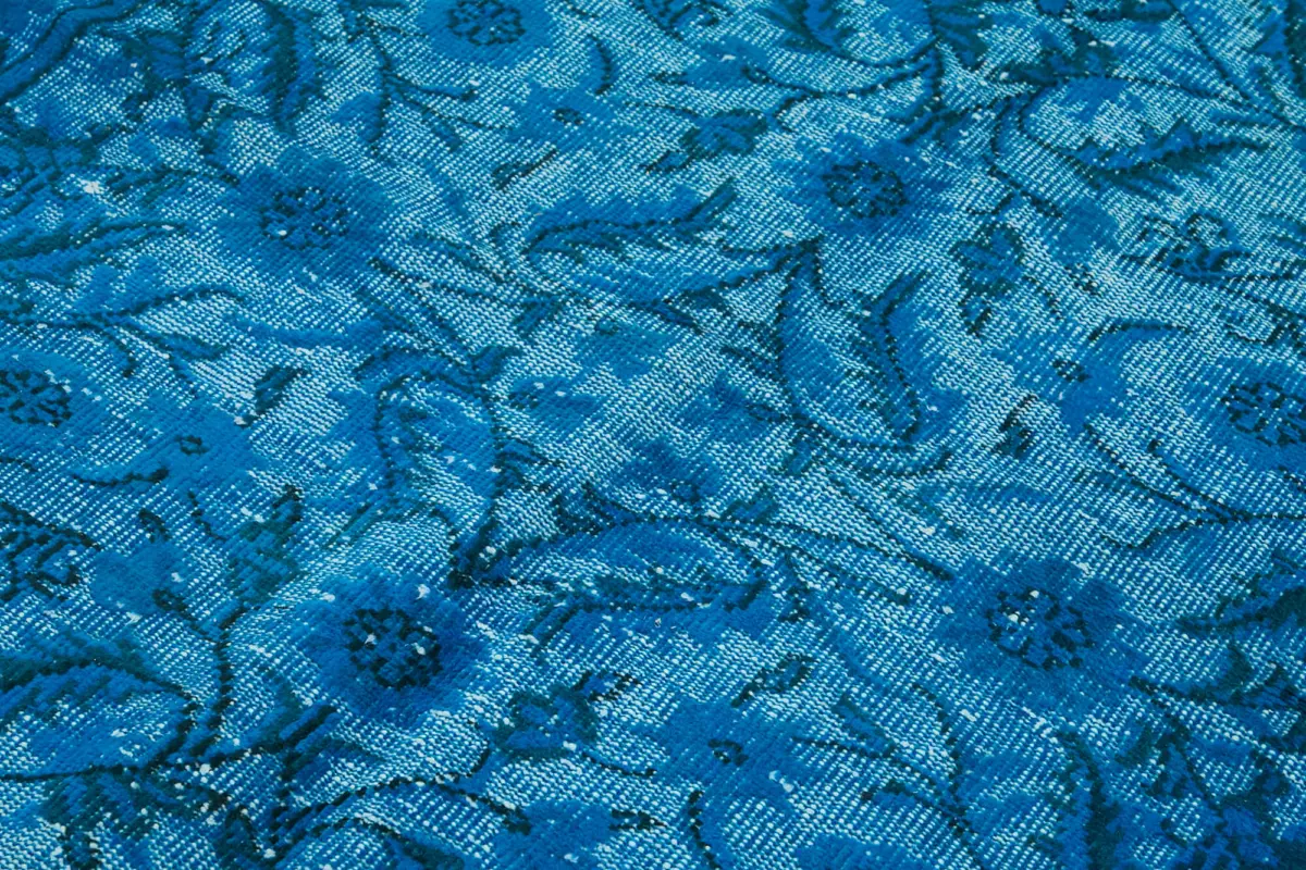 Oyma Mavi Pamuk Üzerine Yün El Dokuma Kilim-175x266 - Görsel 5