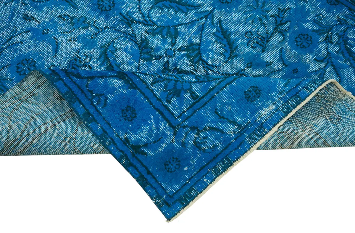 Oyma Mavi Pamuk Üzerine Yün El Dokuma Kilim-175x266 - Görsel 6