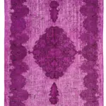 Oyma Fuşya Pamuk Üzerine Yün El Dokuma Kilim-173x282