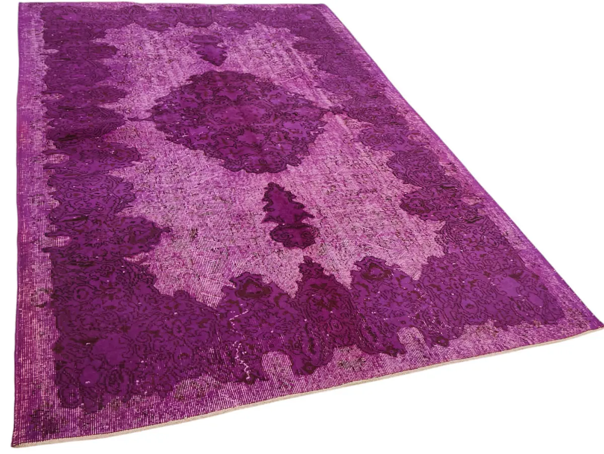 Oyma Fuşya Pamuk Üzerine Yün El Dokuma Kilim-173x282 - Görsel 2