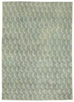 Dubai Eskitme Bej Pamuk Üstü Yün El Dokuma Halı-204x286