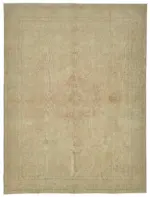 Dubai Eskitme Bej Pamuk Üstü Yün El Dokuma Halı-291x391