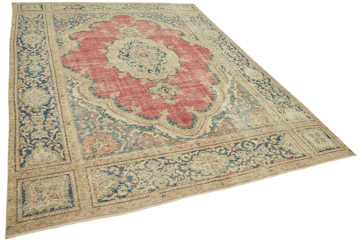 Dubai Eskitme Bej Pamuk Üstü Yün El Dokuma Halı-237x341 - Görsel 2