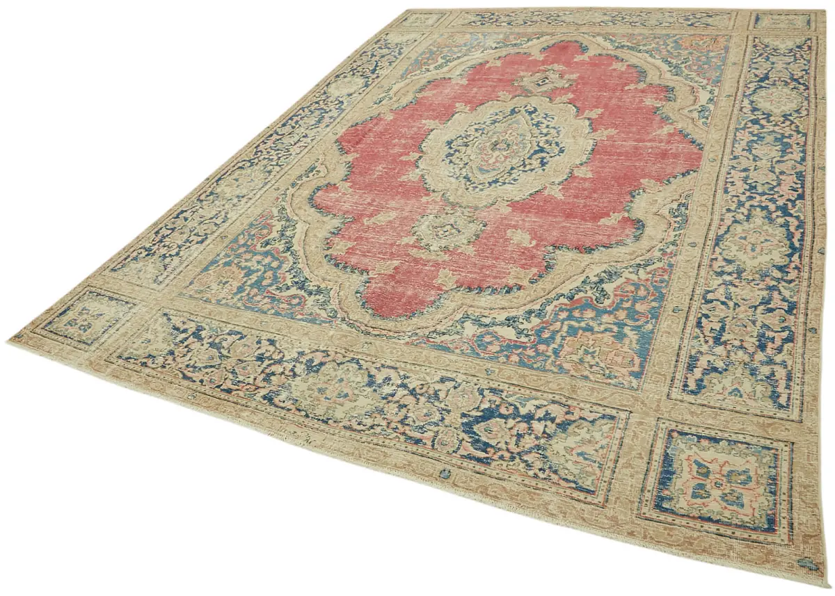 Dubai Eskitme Bej Pamuk Üstü Yün El Dokuma Halı-237x341 - Görsel 3