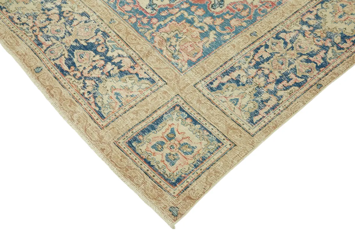 Dubai Eskitme Bej Pamuk Üstü Yün El Dokuma Halı-237x341 - Görsel 4