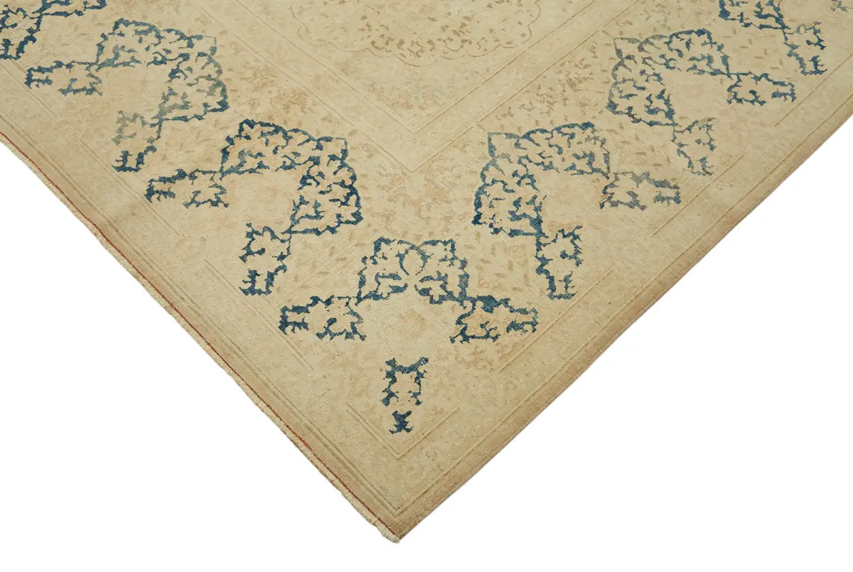 Dubai Eskitme Bej Pamuk Üstü Yün El Dokuma Halı-251x318 - Görsel 4