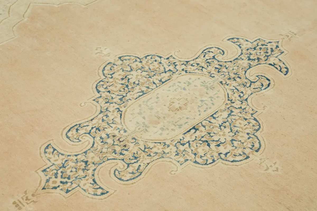 Dubai Eskitme Bej Pamuk Üstü Yün El Dokuma Halı-251x318 - Görsel 5