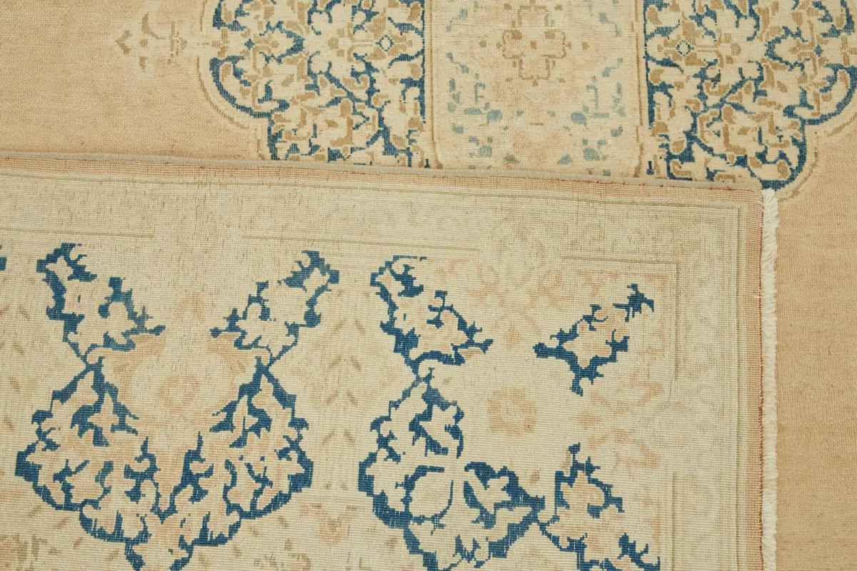 Dubai Eskitme Bej Pamuk Üstü Yün El Dokuma Halı-251x318 - Görsel 7