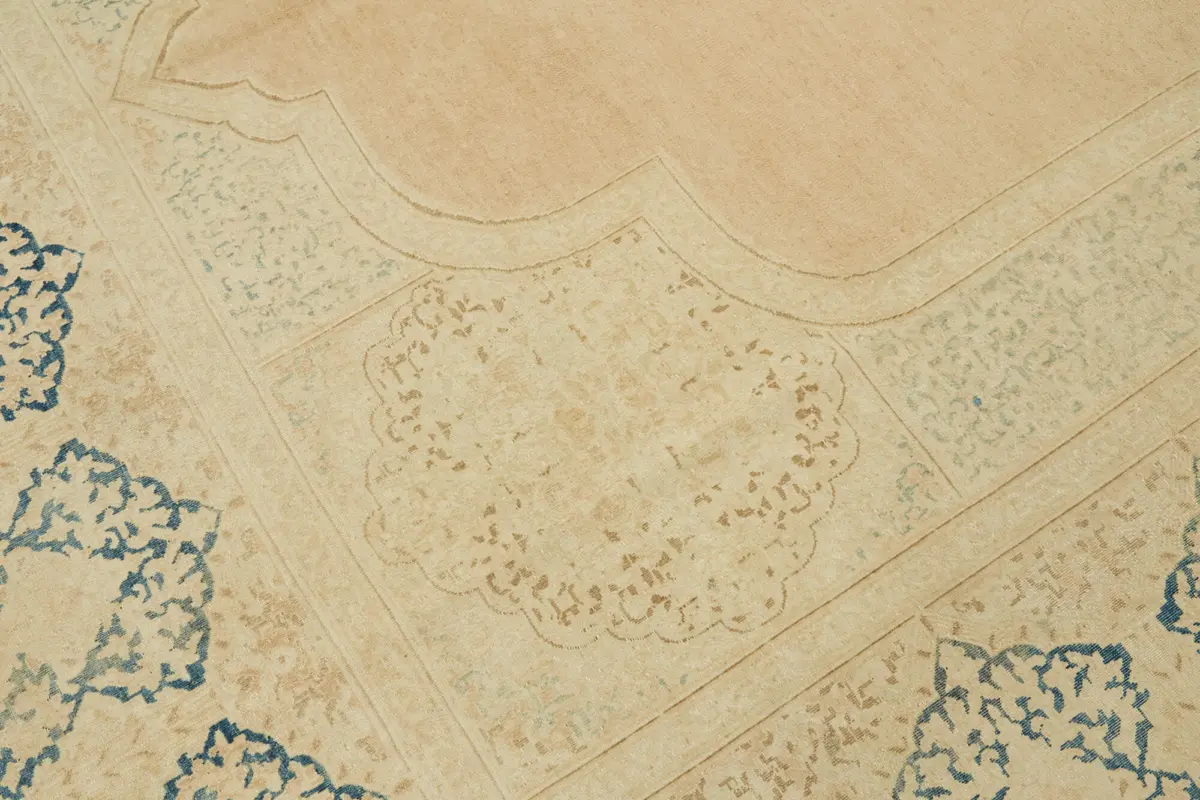 Dubai Eskitme Bej Pamuk Üstü Yün El Dokuma Halı-251x318 - Görsel 9