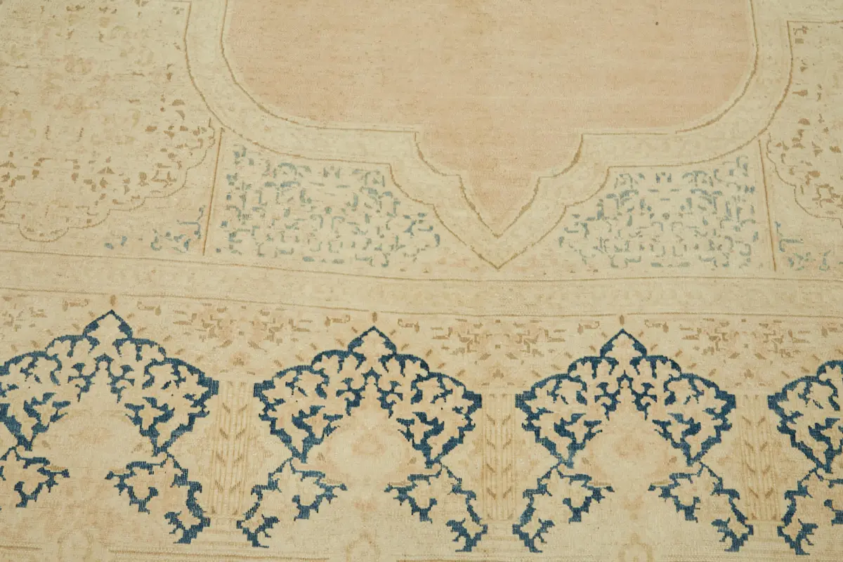 Dubai Eskitme Bej Pamuk Üstü Yün El Dokuma Halı-251x318 - Görsel 10