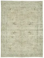 Dubai Eskitme Bej Pamuk Üstü Yün El Dokuma Halı-280x378