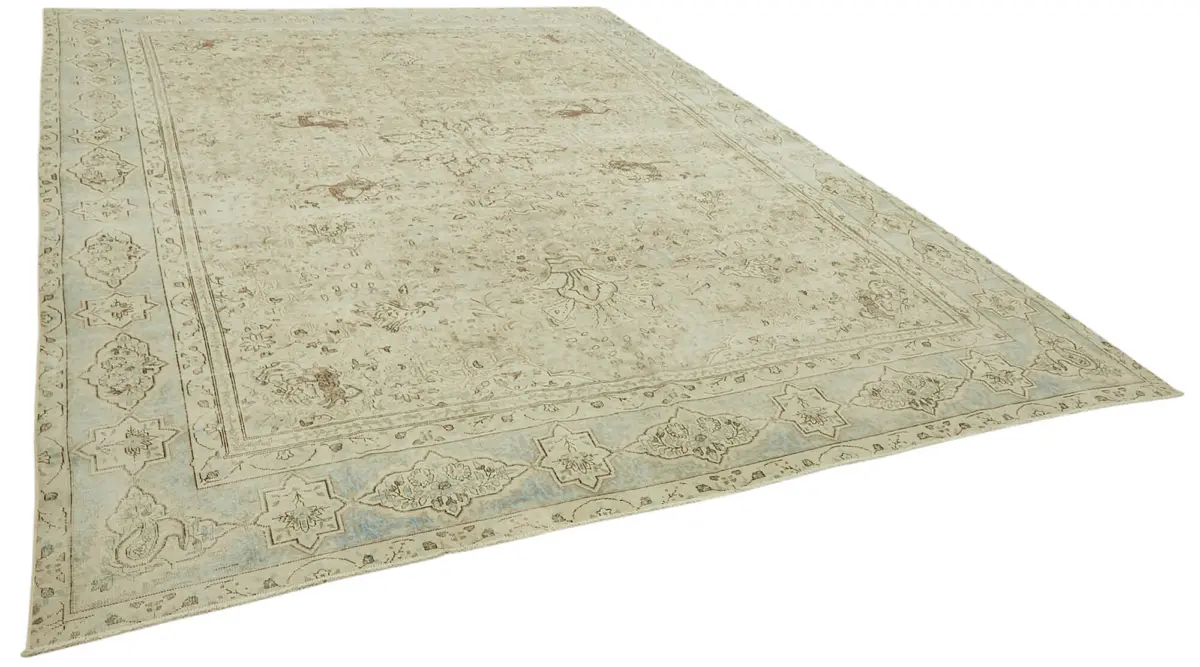 Dubai Eskitme Bej Pamuk Üstü Yün El Dokuma Halı-280x378 - Görsel 2