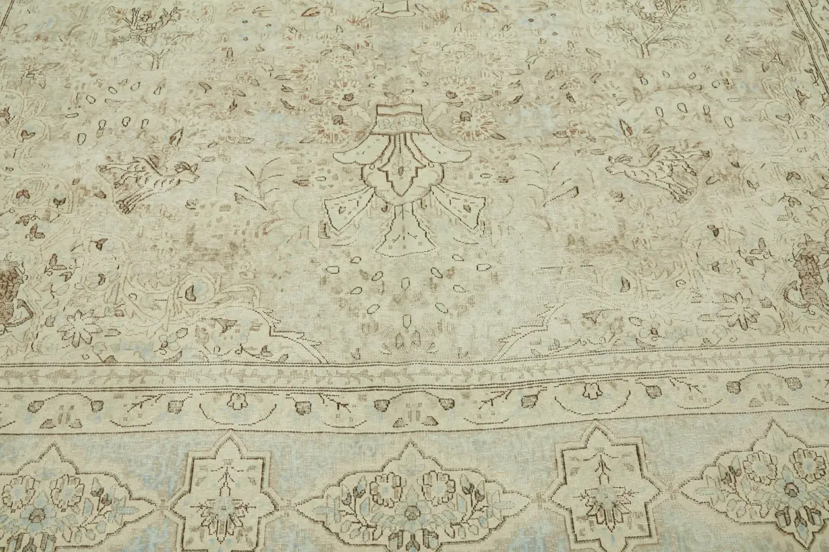 Dubai Eskitme Bej Pamuk Üstü Yün El Dokuma Halı-280x378 - Görsel 10