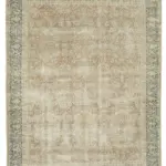 Dubai Eskitme Bej Pamuk Üstü Yün El Dokuma Halı-286x380