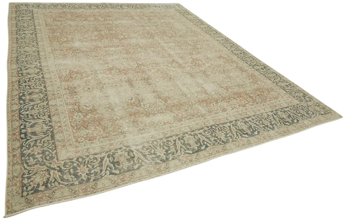 Dubai Eskitme Bej Pamuk Üstü Yün El Dokuma Halı-286x380 - Görsel 2