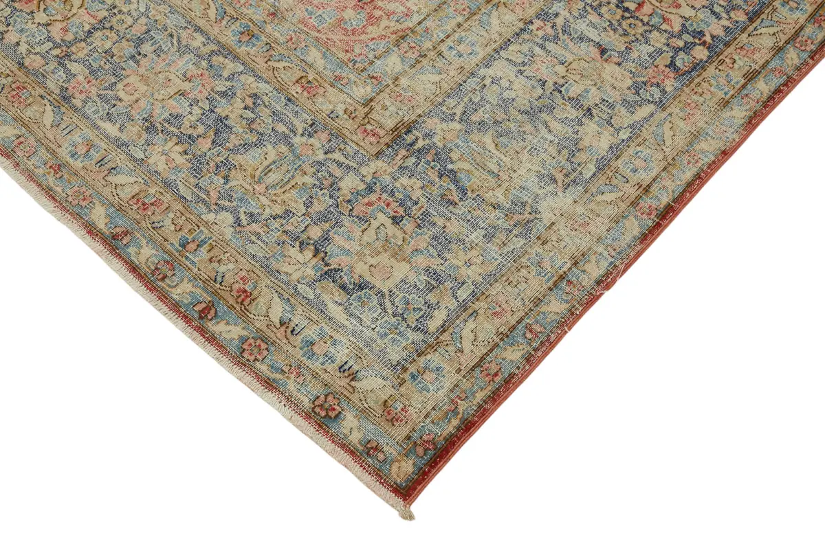 Dubai Eskitme Bej Pamuk Üstü Yün El Dokuma Halı-260x355 - Görsel 4