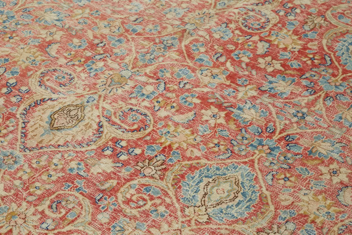 Dubai Eskitme Bej Pamuk Üstü Yün El Dokuma Halı-260x355 - Görsel 5