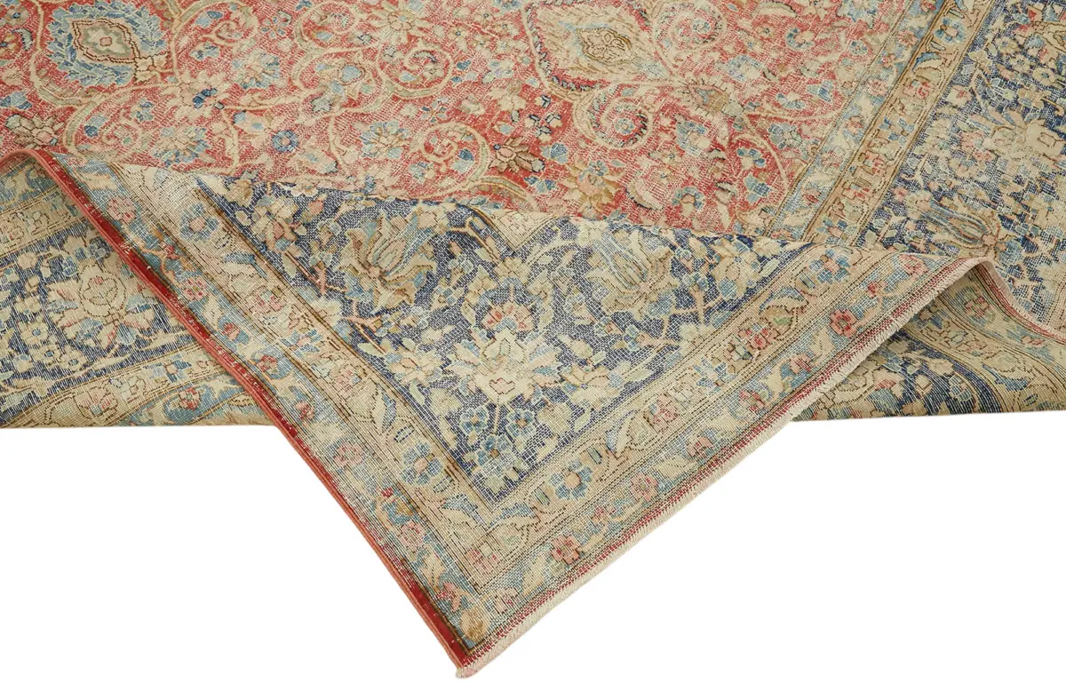 Dubai Eskitme Bej Pamuk Üstü Yün El Dokuma Halı-260x355 - Görsel 6