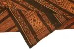 Kıl Çizgili Kahverengi Keçi Kılı İpliğinden El Dokuma Kilim-176x244 - Görsel 6